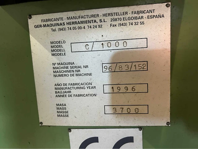 1996 ger c 1000 rondslijpmachine - afbeelding 2 van  10