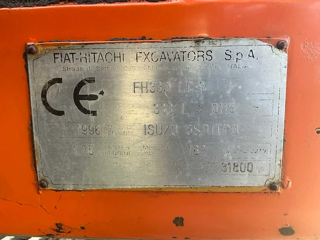 1996 hitachi fh330lc3 rupsgraafmachine - afbeelding 6 van  14