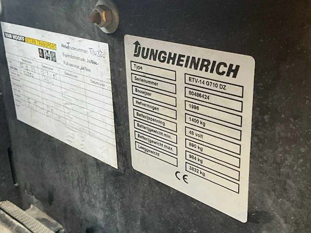 1996 jungheinrich etv-14 g710 dz reach truck - afbeelding 23 van  28