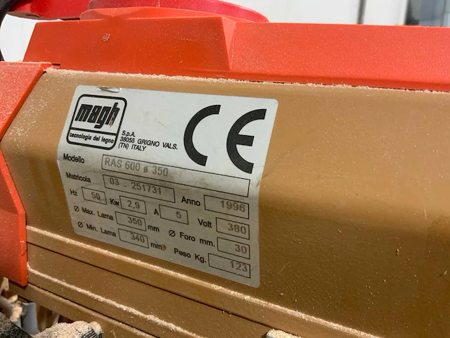1996 magh ras 600 radiaalafkortzaagmachine - afbeelding 10 van  12