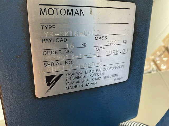 1996 motoman yr-sk16 lasrobot - afbeelding 13 van  20