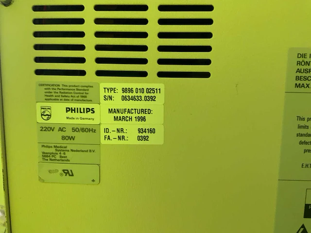 1996 philips bv29 c-boog röntgenapparatuur - afbeelding 4 van  14