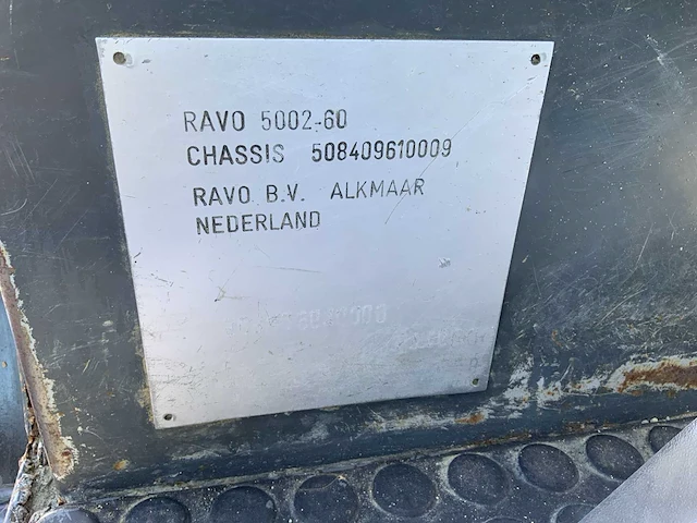 1996 ravo 5002-60 veegmachine - afbeelding 13 van  22