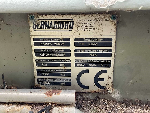 1996 sernagiotto gravity table 2000 ontwatering-/indikkingstafel - afbeelding 4 van  12