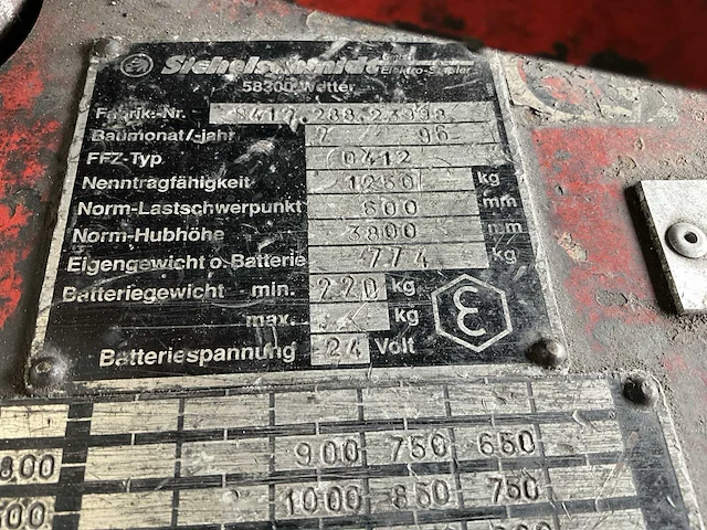 1996 sichelschmidt 0412 elektrische stapelaar - afbeelding 11 van  11