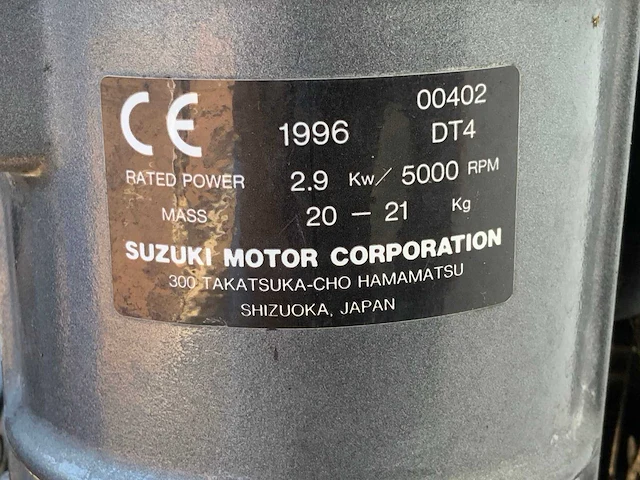 1996 suzuki dt 4 buitenboordmotor - afbeelding 7 van  7