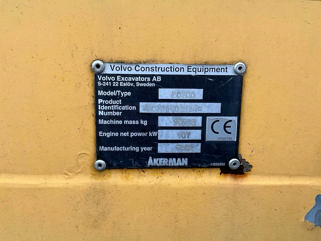1996 volvo ec200 rupsgraafmachines - afbeelding 30 van  36
