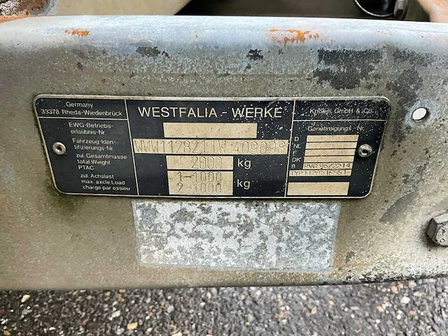 1996 westfalia 112851 aanhangwagen - afbeelding 10 van  18