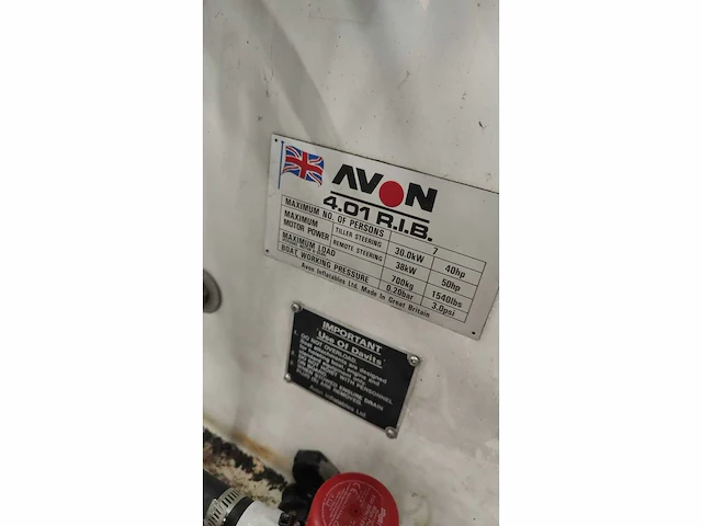 1997 avon 4.01 r.i.b. rubberboot met trailer - afbeelding 5 van  5