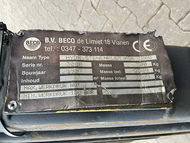 1997 beco hsk 1000 stenenklem - afbeelding 9 van  9