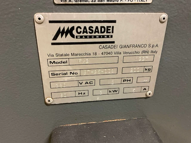 1997 casadei f/3 tafelfreesmachine - afbeelding 8 van  8