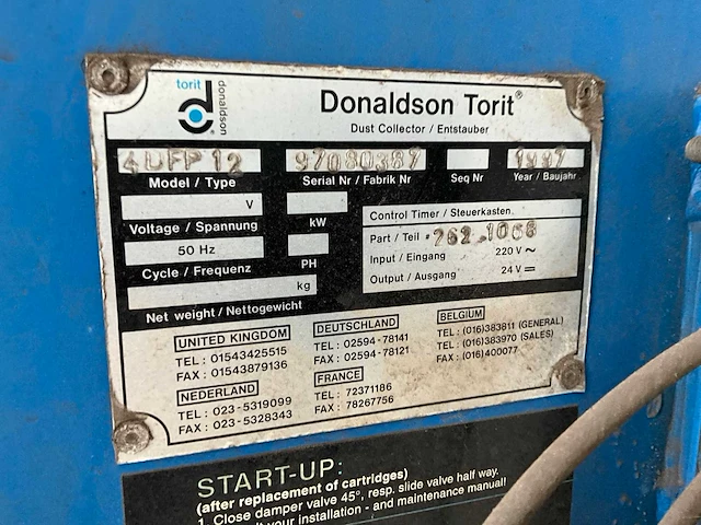 1997 donaldson torit 4ufp12 lasdampafzuiginginstallatie + kanaalwerk buiten - afbeelding 6 van  9