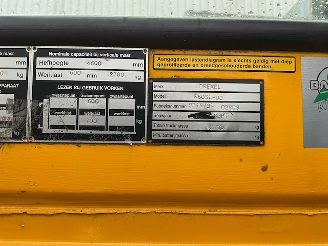 1997 drexel r60sl-dc vorkheftruck - afbeelding 8 van  16