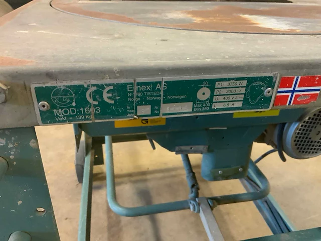 1997 ernex 1603 tafelcirkelzaagmachine - afbeelding 5 van  5