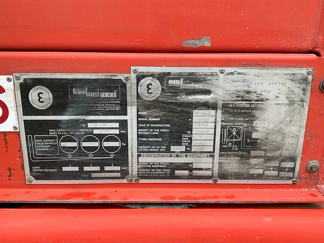 1997 fantuzzi sf 60l vorkheftruck zijlader - afbeelding 11 van  19