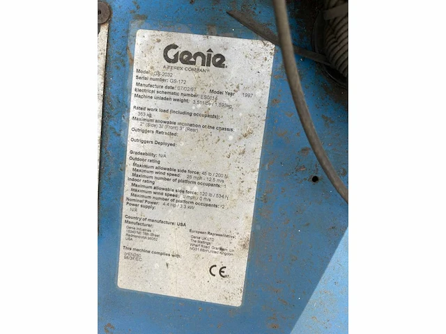 1997 genie gs-2032 hoogwerker - afbeelding 23 van  23