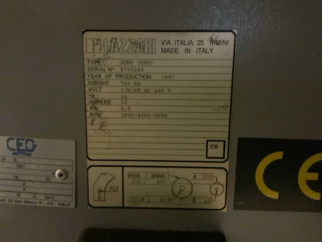1997 lazzari juno 3000i formaatcirkelzaagmachine - afbeelding 2 van  10