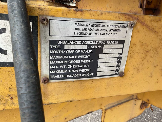 1997 marston d4l4 dumper aanhanger - afbeelding 8 van  8