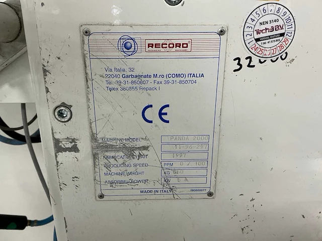 1997 record panda 2000 flowpack verpakkingsmachine - afbeelding 15 van  23