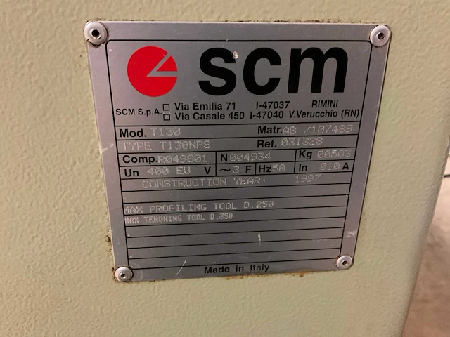 1997 scm t130 tafelfreesmachine - afbeelding 6 van  14