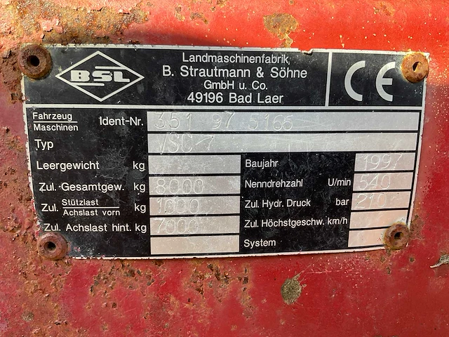 1997 strautmann streublitz vsc 7 mestverspreider - afbeelding 21 van  28