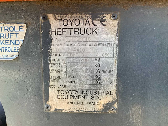 1997 toyota fbmf16 vorkheftruck - afbeelding 17 van  26