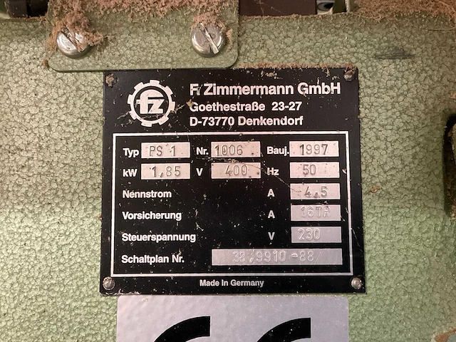 1997 zimmermann ps1 bandschuurmachine - afbeelding 4 van  12