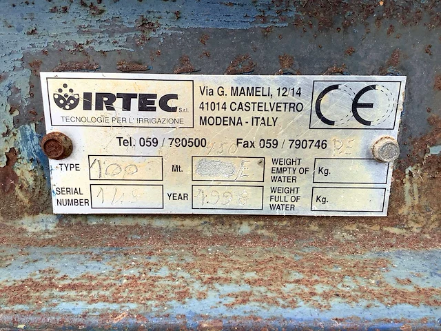 1998 - irtec - 100 - beregeningshaspel - afbeelding 3 van  16