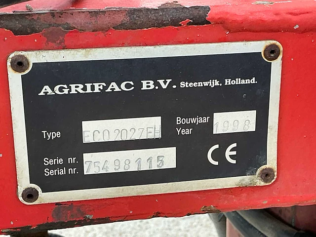 1998 agrifac eco 2027 fh veldspuit - afbeelding 22 van  29