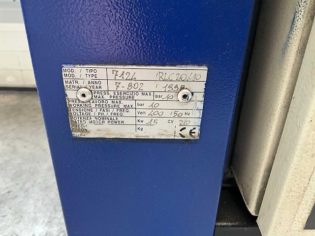 1998 airpress rlc20/10 schroefcompressor - afbeelding 3 van  11