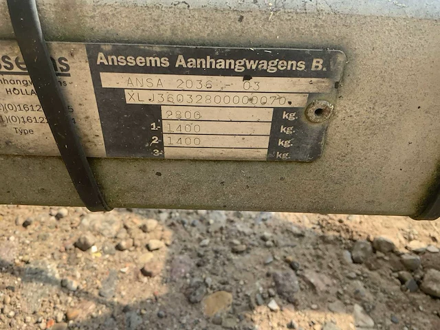 1998 anssems ansa 2036 aanhangwagen - afbeelding 9 van  9