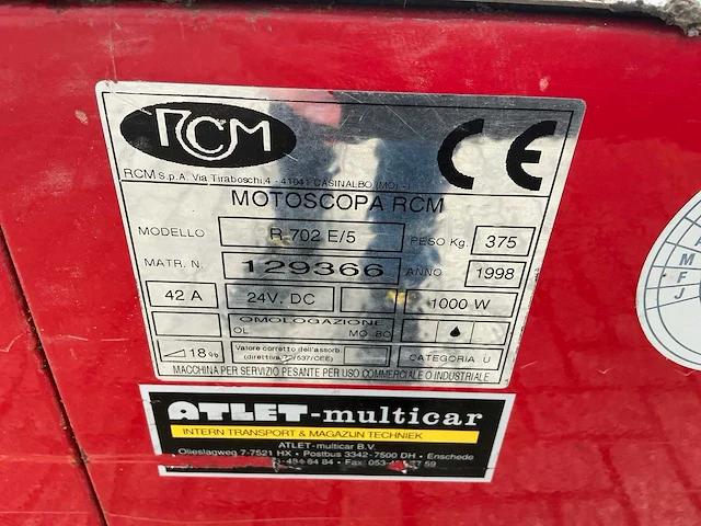 1998 atlet multicar r 702 e/5 zelfrijdende veegmachine - afbeelding 6 van  21