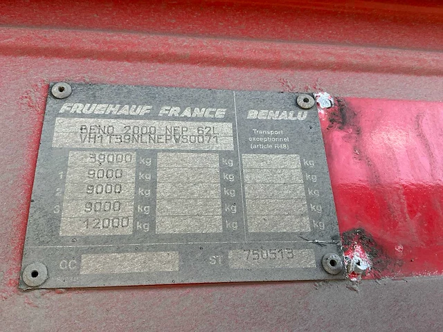 1998 benalu t39nlnep bulk oplegger (75165-164) - afbeelding 12 van  15