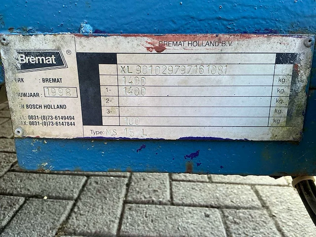 1998 bremat ms 15 l betonpomp - afbeelding 17 van  26