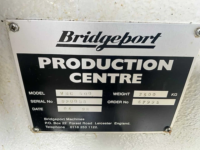 1998 bridgeport vmc500 16 cnc verticaal bewerkingscentrum - afbeelding 14 van  26