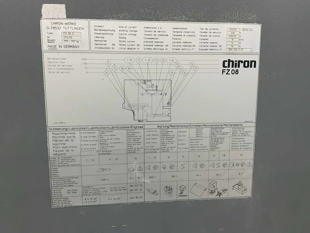 1998 chiron fz 08 s verticale cnc-bewerkingscentrum - afbeelding 9 van  9