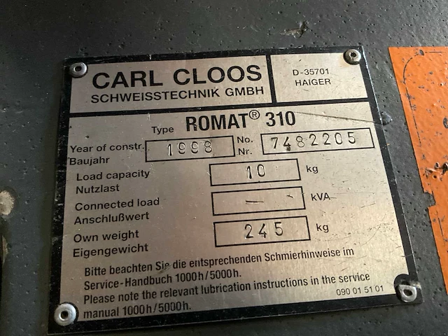 1998 cloos romat 310 lasrobot - afbeelding 13 van  15
