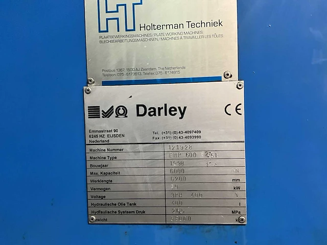 1998 darley ehp 600 62/51 cnc kantbank - afbeelding 7 van  22