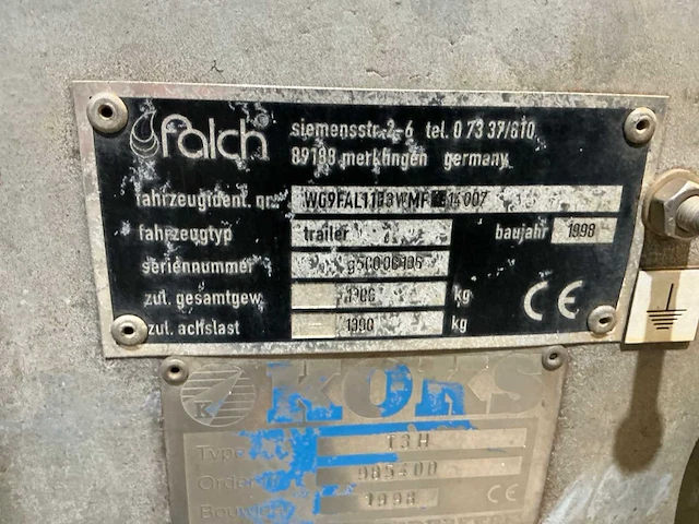 1998 falch trailer - t3h hogedrukreiniger - afbeelding 23 van  32