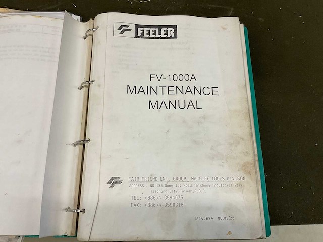 1998 feeler fv-1000a cnc freesmachine - afbeelding 18 van  25