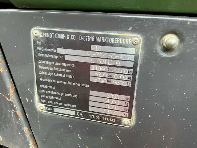 1998 fendt favorit 916 vierwielaangedreven landbouwtractor - afbeelding 35 van  44