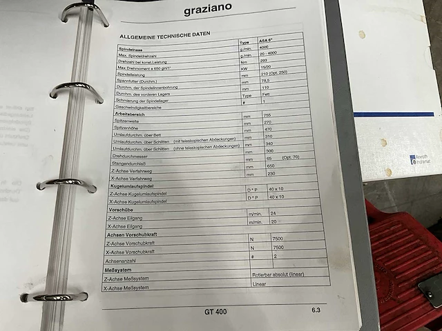 1998 graziano gt400 cnc draaibank - afbeelding 13 van  22