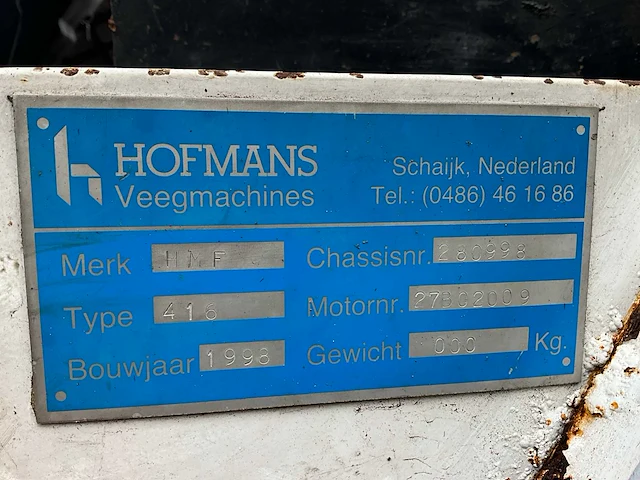 1998 hofmans hmf zelfrijdende veegmachine - afbeelding 44 van  49
