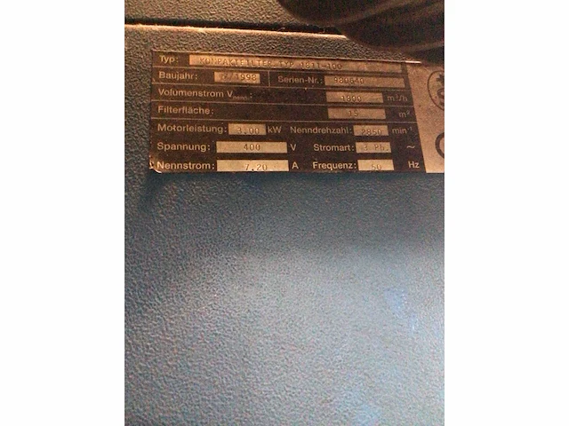 1998 kompaktfilter 1811-100 lasdampafzuiginstallatie - afbeelding 7 van  7