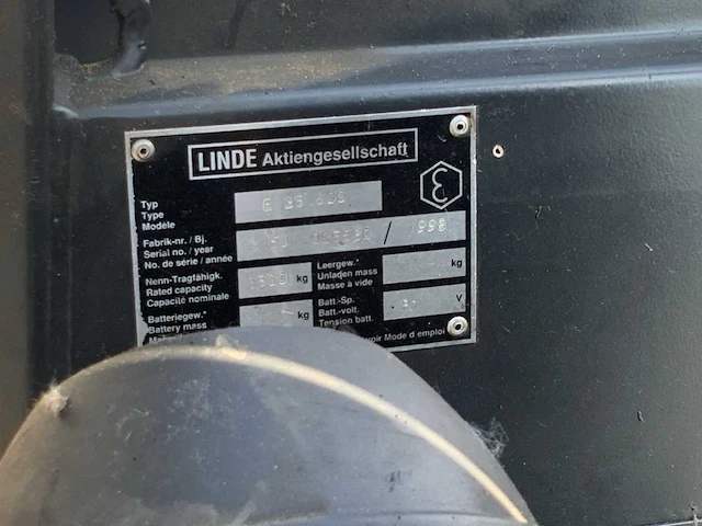 1998 linde e 35 500 vorkheftruck - afbeelding 8 van  17