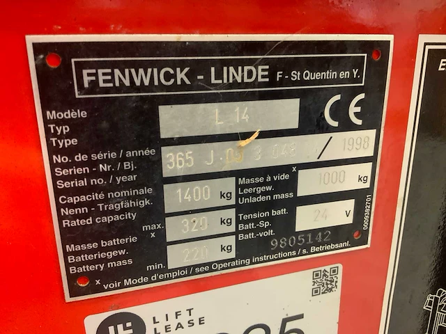 1998 linde l-14 stapelaar - afbeelding 9 van  19