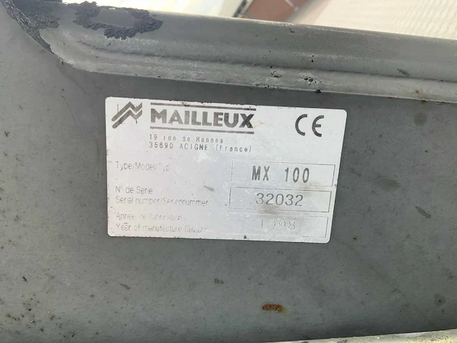 1998 mailleux mx100 voorlader met accessoires - afbeelding 2 van  25