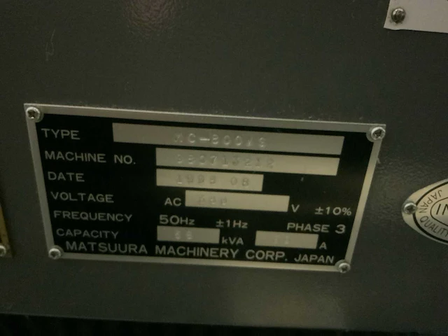 1998 matsuura mc-800vg cnc bewerkingscentrum - afbeelding 6 van  18
