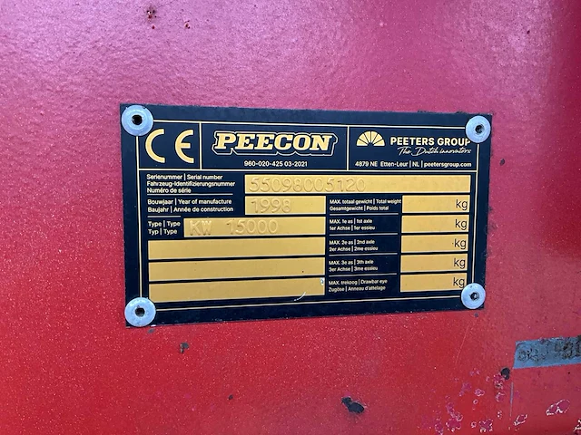 1998 peecon kw15000 kipper - afbeelding 11 van  19