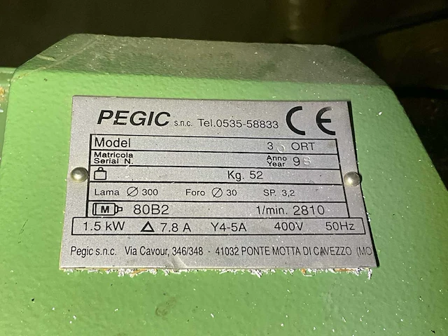 1998 pegic 30 ort afkortcirkelzaagmachine - afbeelding 8 van  8